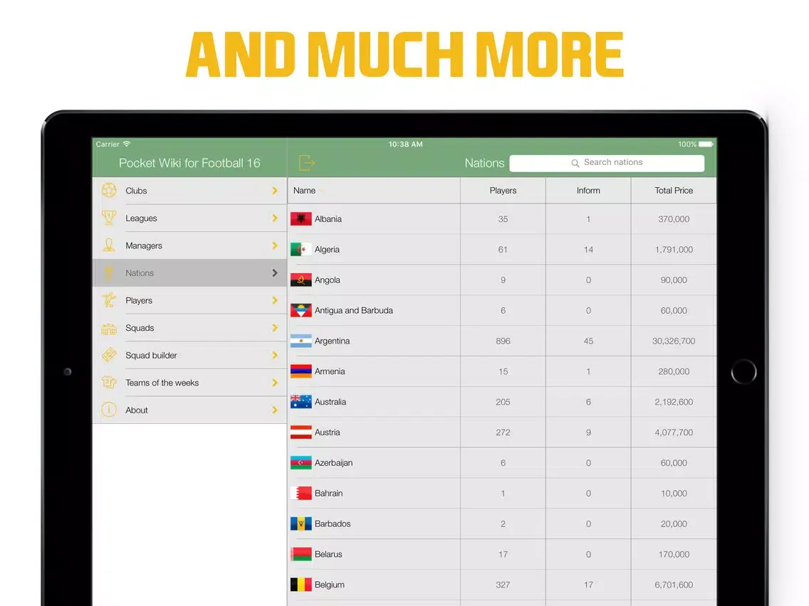 Pocket Wiki for FIFA 16 iPad  スクリーンショット