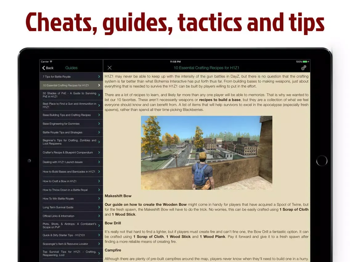 Pocket Wiki for H1Z1 Lite iPad  স্ক্রিনশট