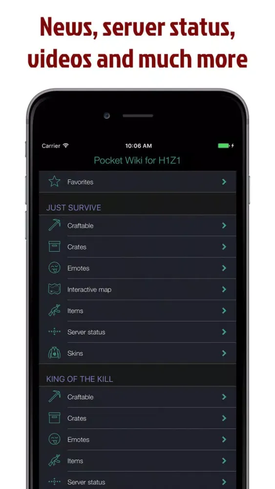Pocket Wiki for H1Z1 Lite স্ক্রিনশট