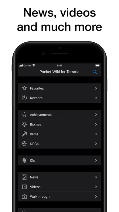Captures d'écran de Pocket Wiki for Terraria