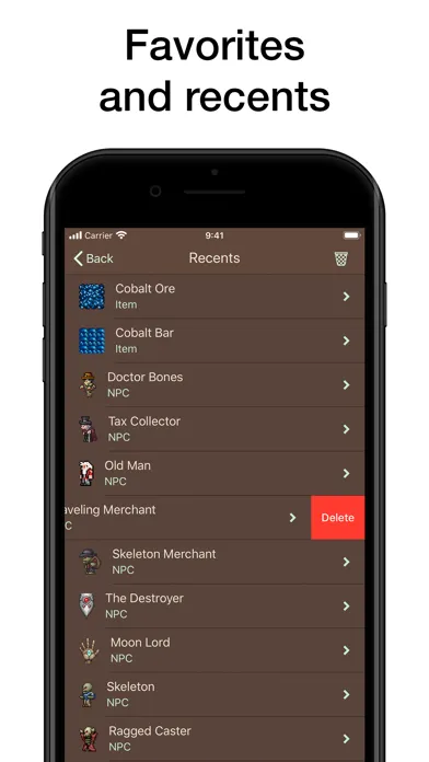 Captures d'écran de Pocket Wiki for Terraria