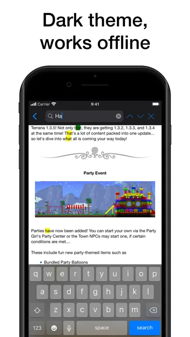 Captures d'écran de Pocket Wiki for Terraria