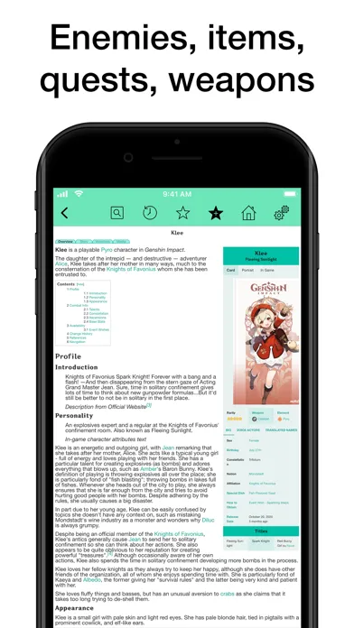 Capturas de pantalla de Pocket Wiki for Genshin Impact