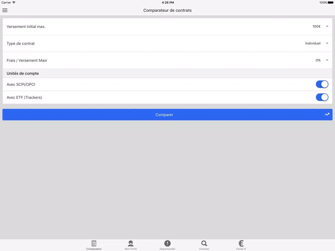 Comparatif Assurance Vie iPad  Screenshots