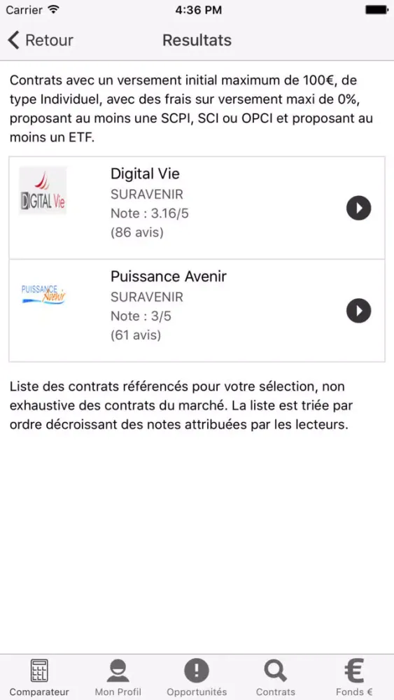 Comparatif Assurance Vie Screenshots