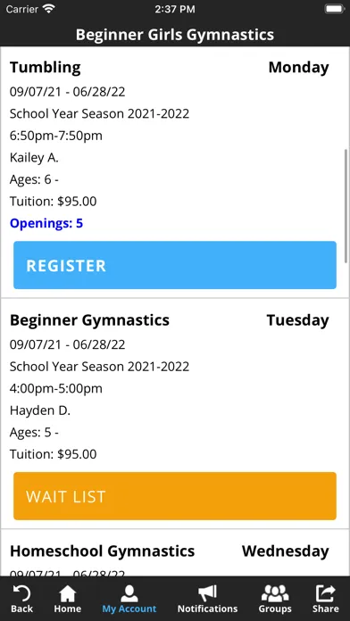 Monadnock Gymnastics Center سکرین شاٹس