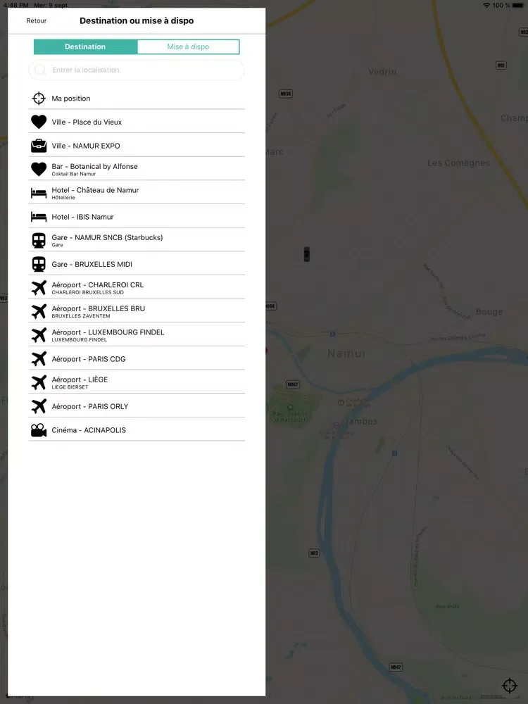 Capturas de tela do Citylink Shuttle iPad 