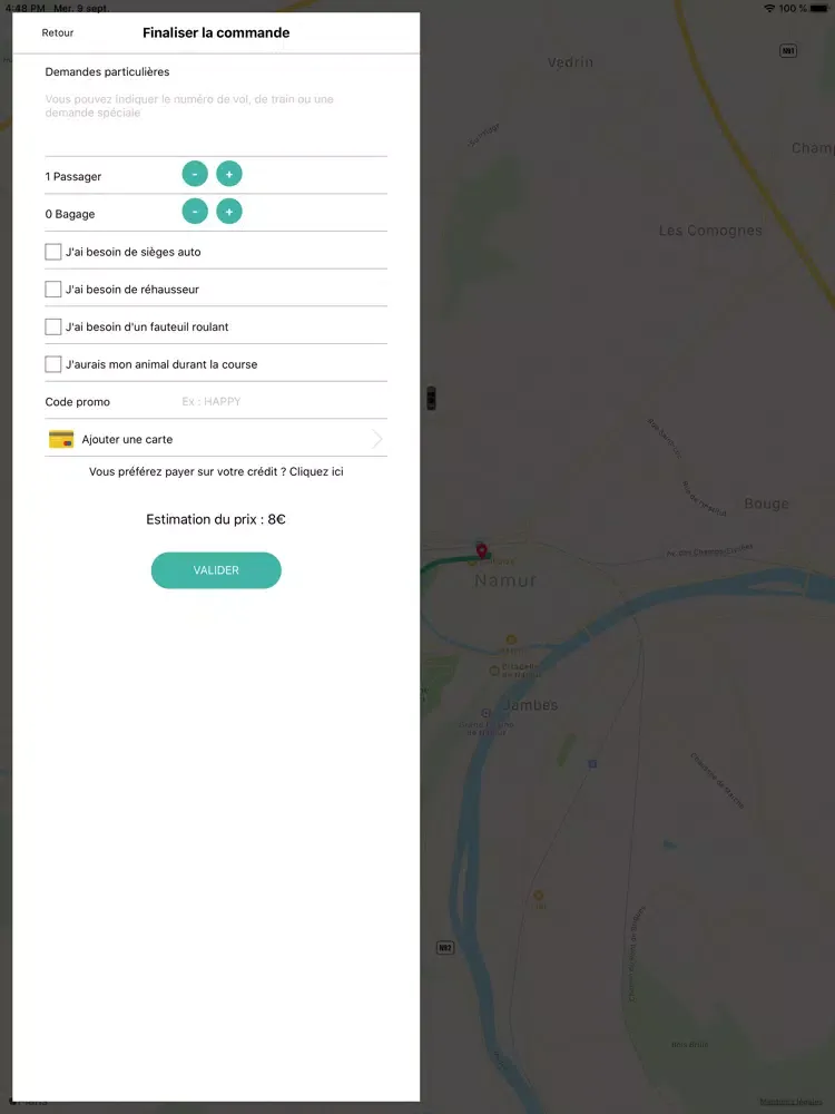 Capturas de tela do Citylink Shuttle iPad 