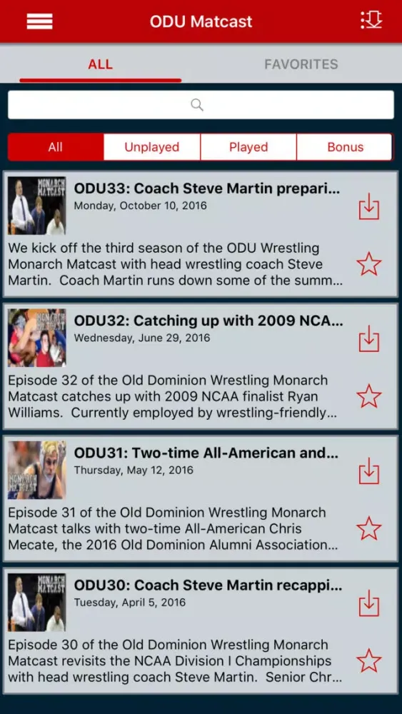 ODU Wrestling Monarch Matcast स्क्रीनशॉट