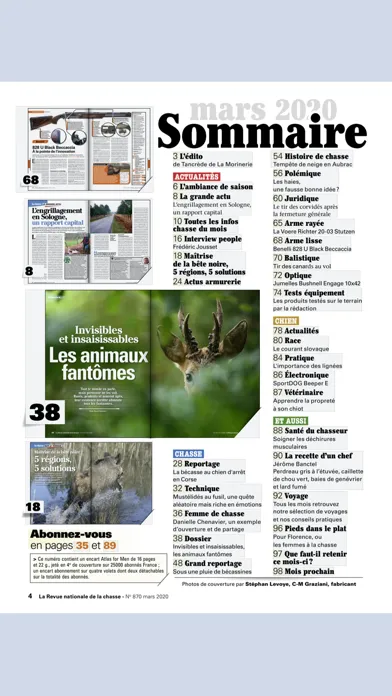 Captures d'écran de Revue Nationale de la Chasse