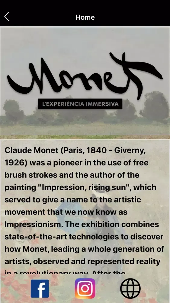 Tangkapan layar Monet Immersive Experience
