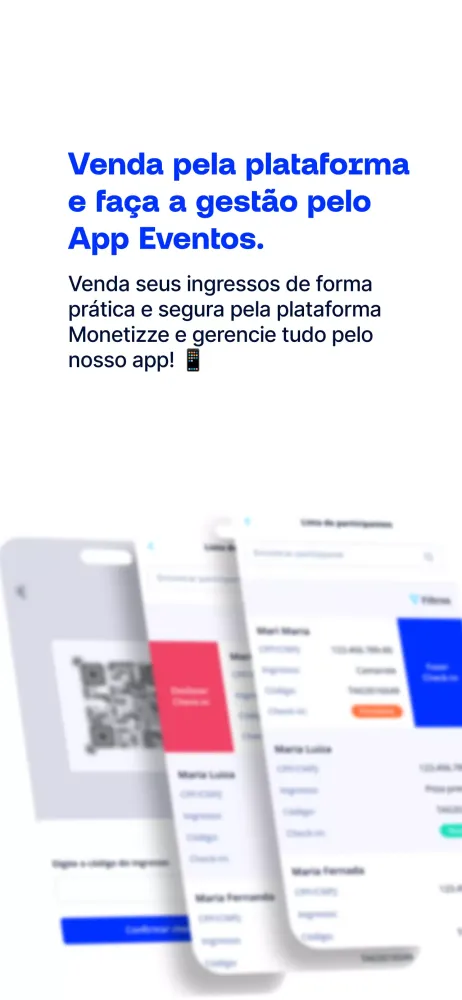 Capturas de tela do Monetizze - Eventos