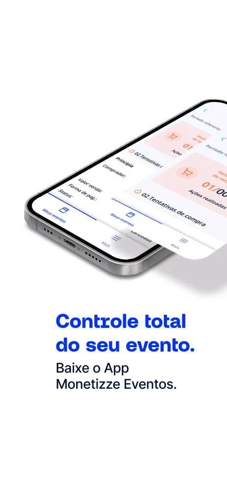 Capturas de tela do Monetizze - Eventos