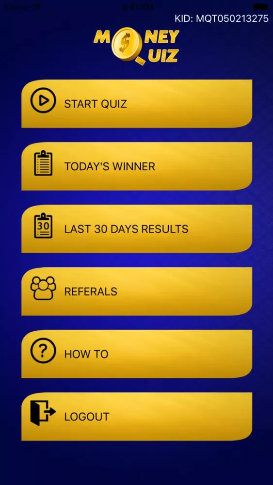 Captures d'écran de Money Quiz App
