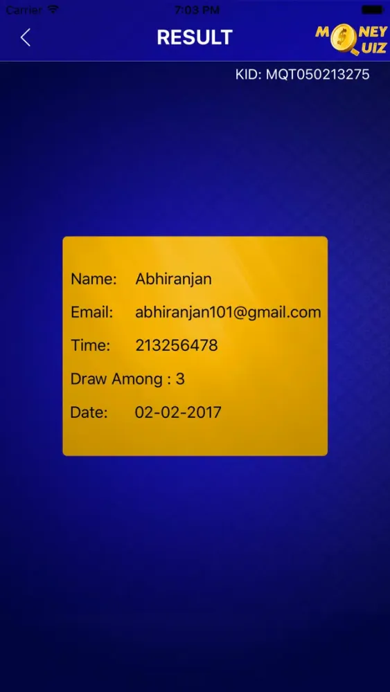 Captures d'écran de Money Quiz App