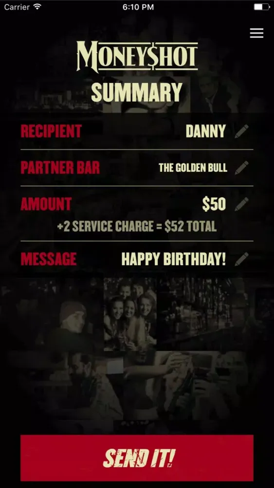 MoneyShot - Buy drinks for friends應用截圖