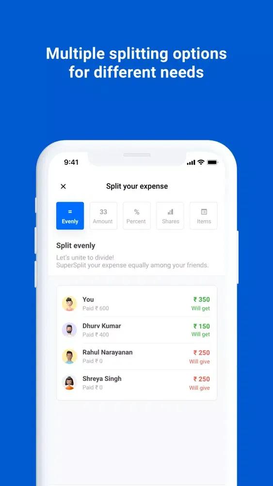 SuperSplit - Split Expenses应用截图