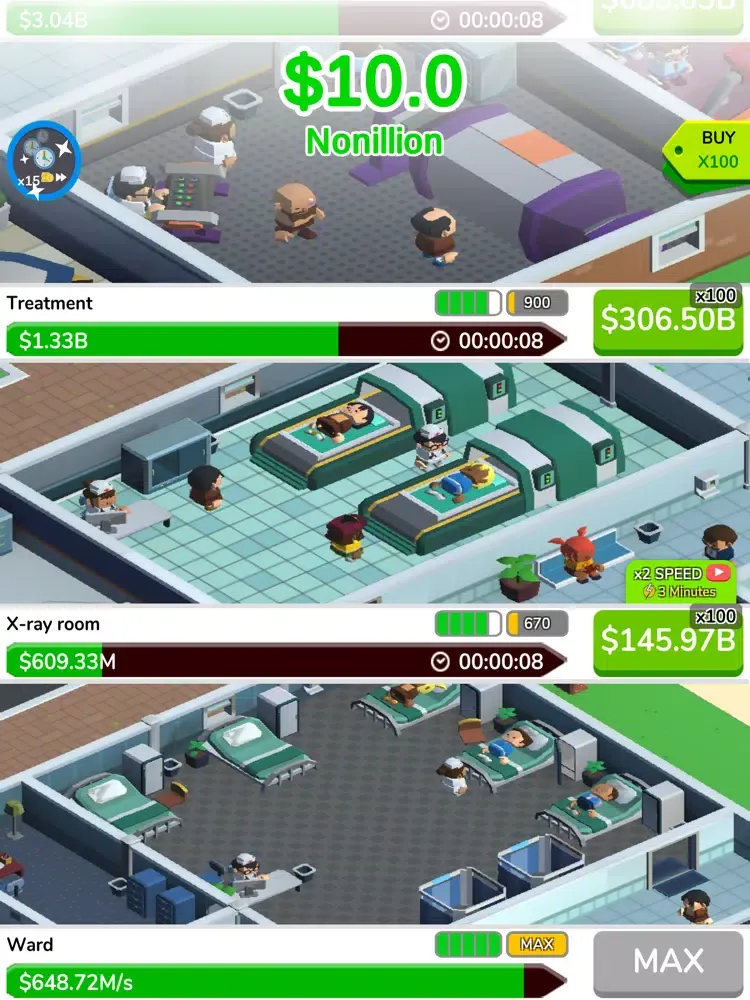 Moneyville Idle Hospital iPad  스크린샷
