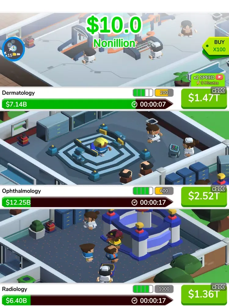 Moneyville Idle Hospital iPad  스크린샷