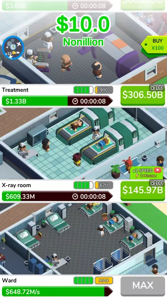 Moneyville Idle Hospital 스크린샷