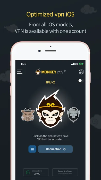 Zrzuty ekranu Monkey VPN