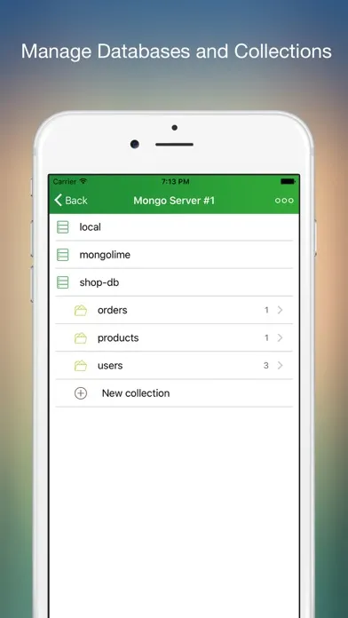 MongoLime - manage databases 스크린샷