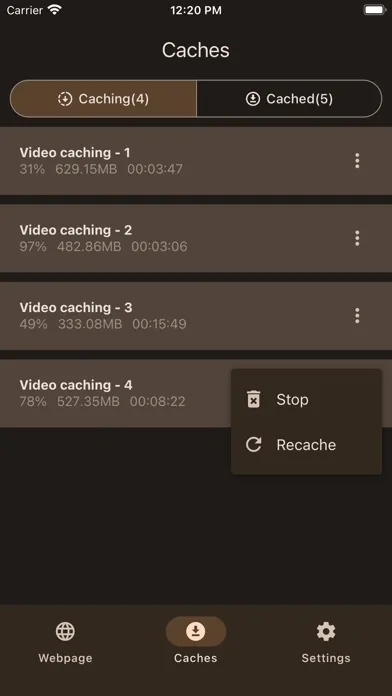 Video Cacher スクリーンショット