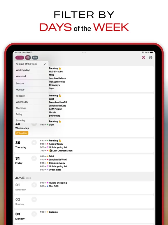 NuCal Calendar Planner iPad  스크린샷