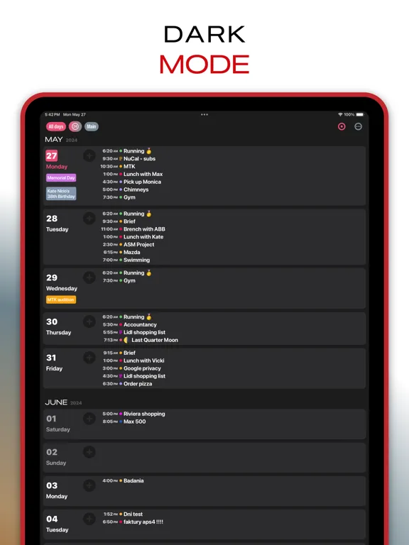 NuCal Calendar Planner iPad  스크린샷