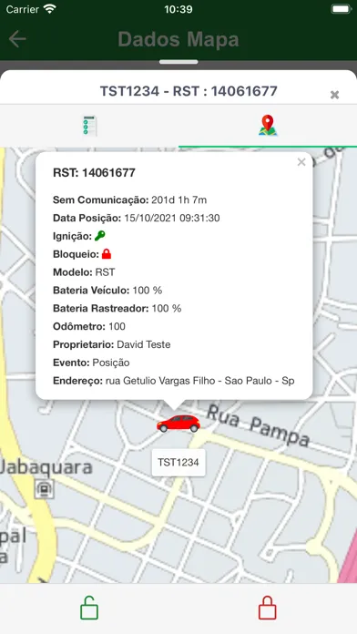 Capturas de tela do Rastreamento GpsOne