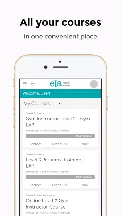 Скриншоты ELA eLearning (Student App)