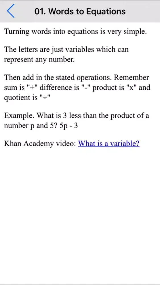 Middle School Algebra Pro Ekran Görüntüleri