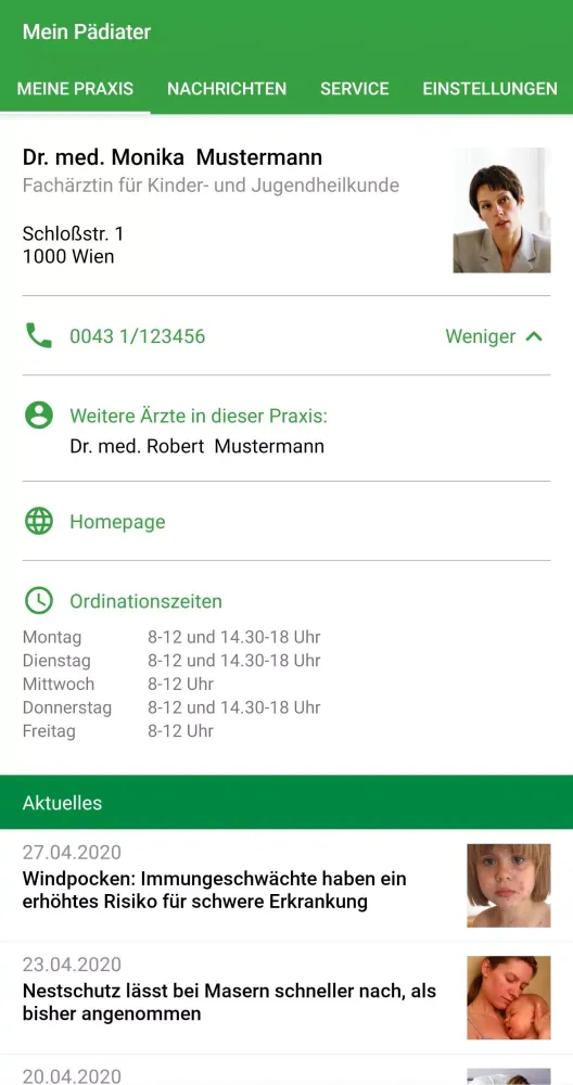 ภาพหน้าจอของ PraxisApp - Mein Pädiater