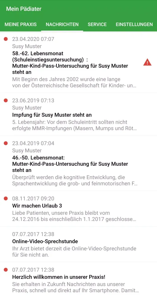 ภาพหน้าจอของ PraxisApp - Mein Pädiater