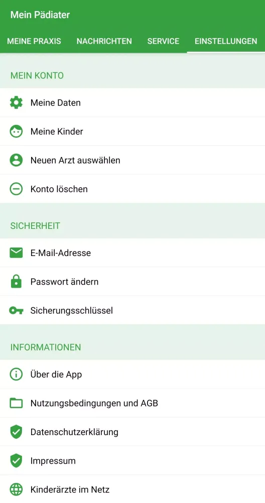 ภาพหน้าจอของ PraxisApp - Mein Pädiater