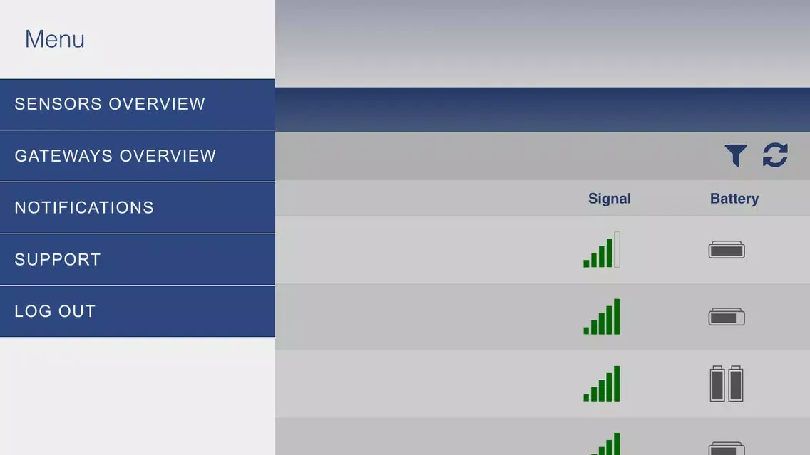 iMonnit Mobile Ekran Görüntüleri