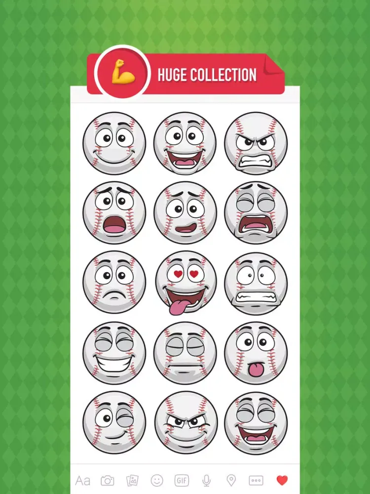 BaseMoji - baseball softball emoji & stickers app iPad  スクリーンショット