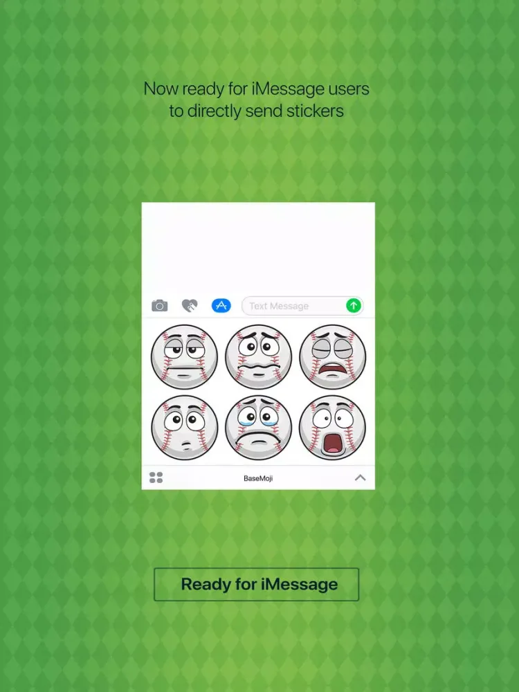 BaseMoji - baseball softball emoji & stickers app iPad  スクリーンショット