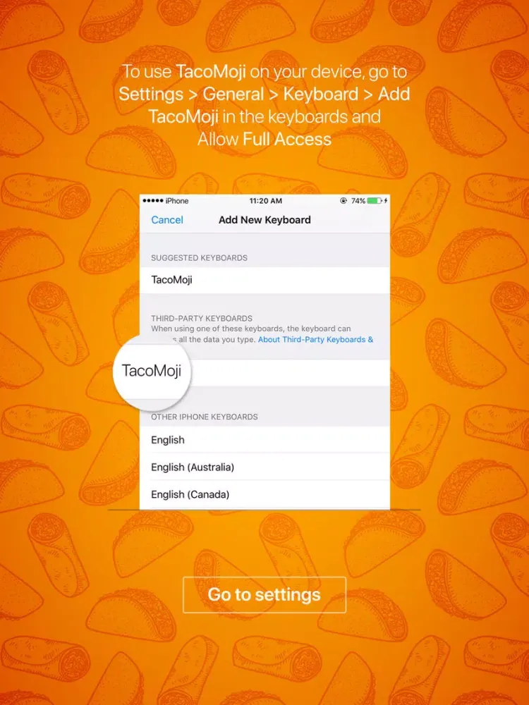 TacoMoji - taco emoji & stickers keyboard app iPad 应用截图