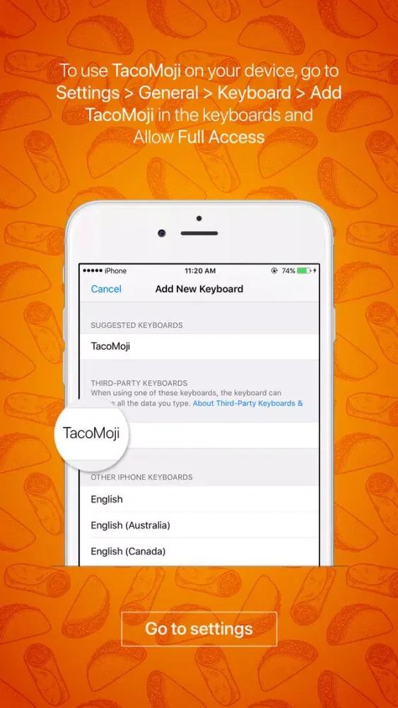 TacoMoji - taco emoji & stickers keyboard app应用截图