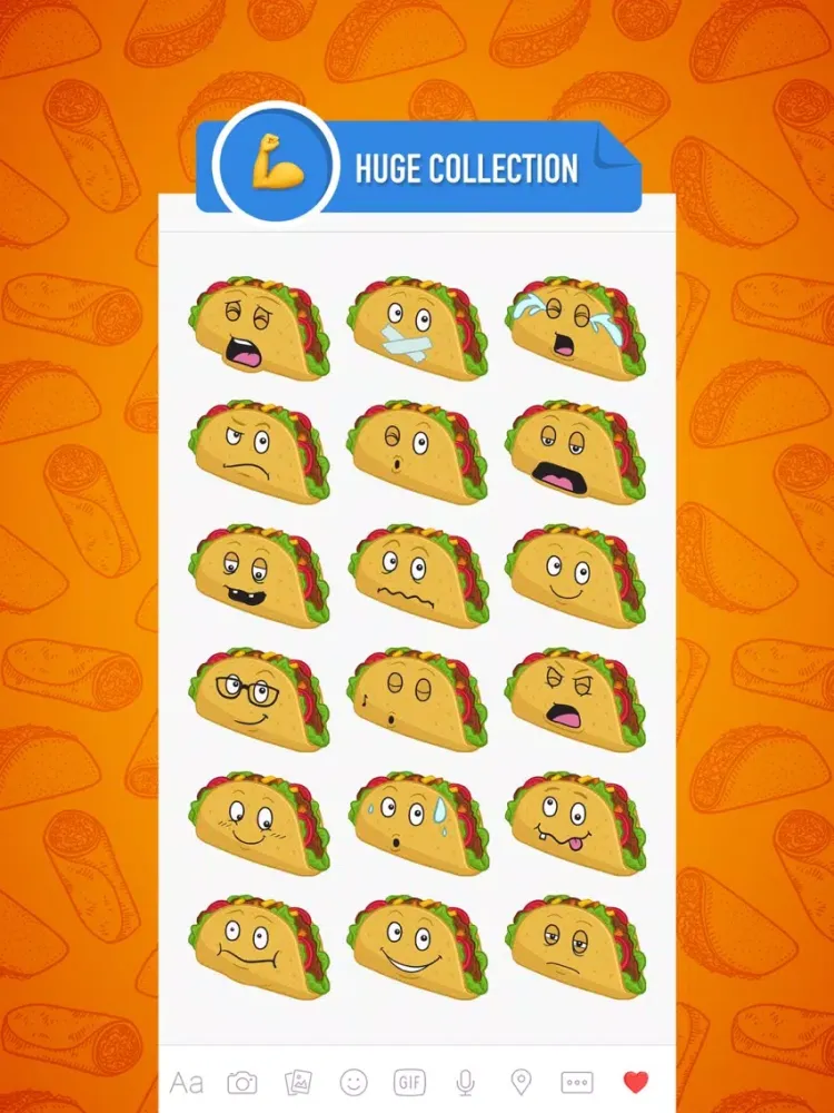 TacoMoji - taco emoji & stickers for restaurant iPad 应用截图