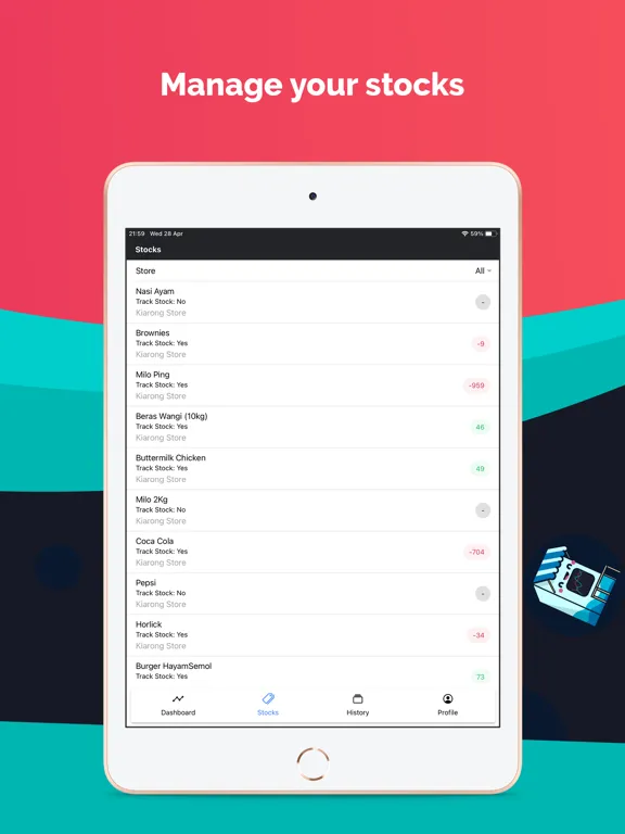 Capturas de tela do KedaiPOS - Dashboard App iPad 