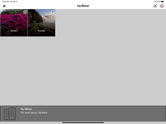 Capturas de tela do Event Sites iPad 