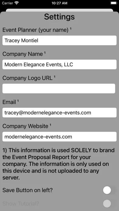 Capturas de tela do Event Sites