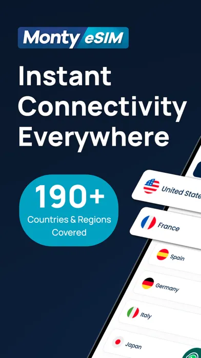 Monty eSIM: Travel Internet سکرین شاٹس