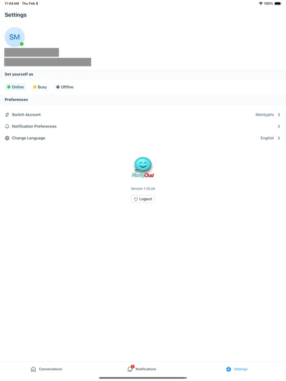 MontyChat Agent iPad 应用截图
