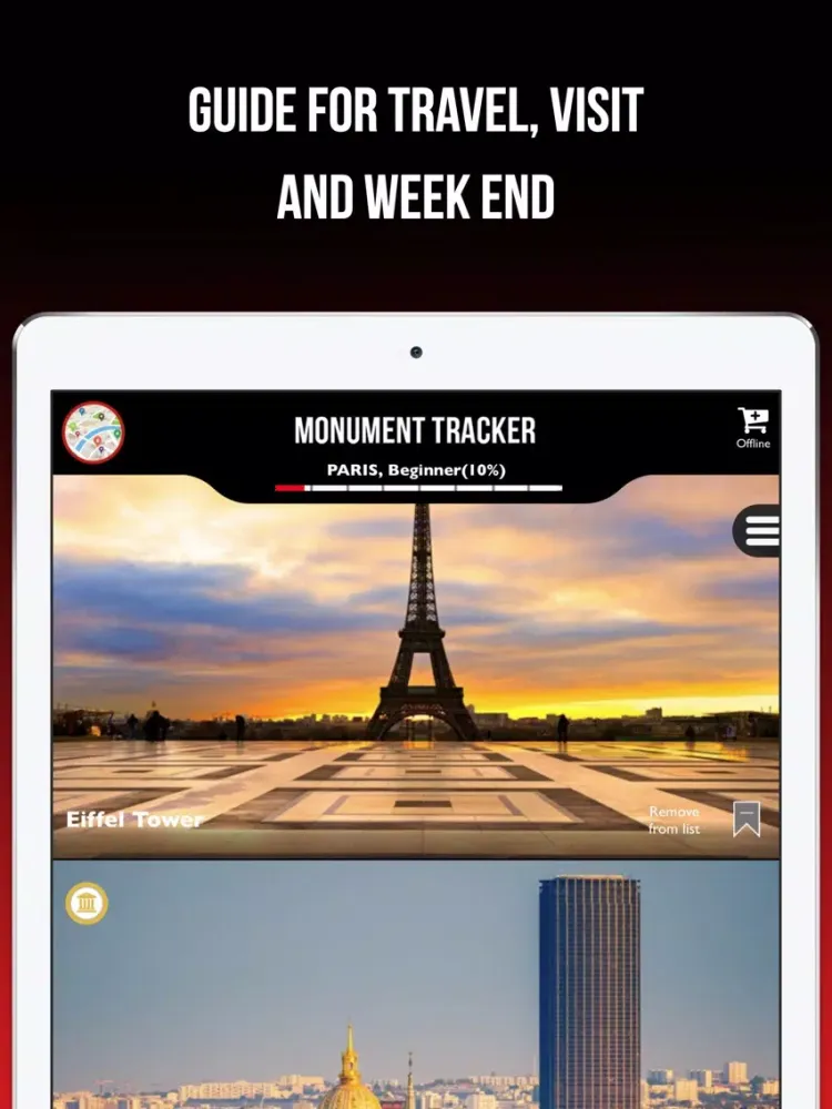 Zrzuty ekranu Nîmes Guide Monument Tracker iPad 