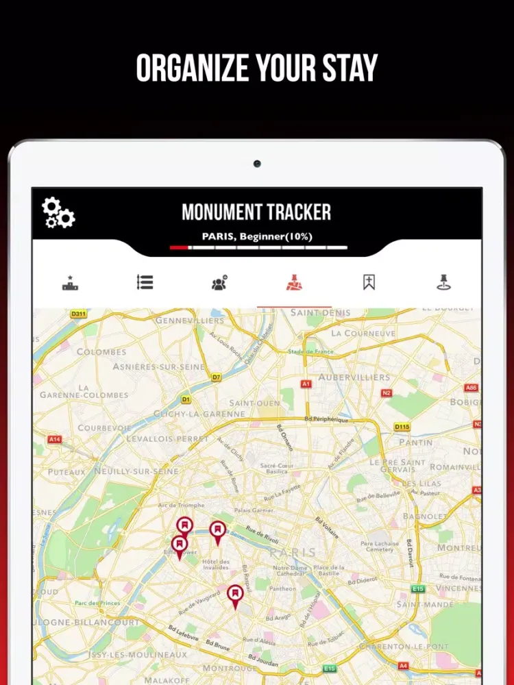 Zrzuty ekranu Nîmes Guide Monument Tracker iPad 