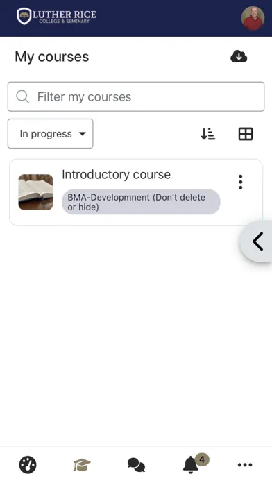 Capturas de tela do Luther Rice Moodle App