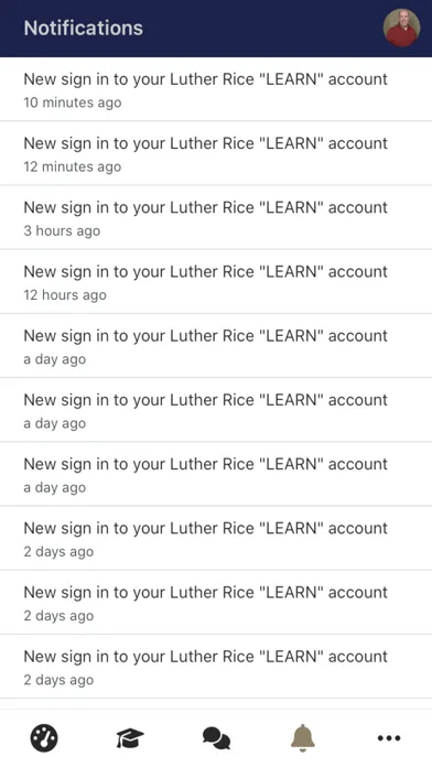 Capturas de tela do Luther Rice Moodle App